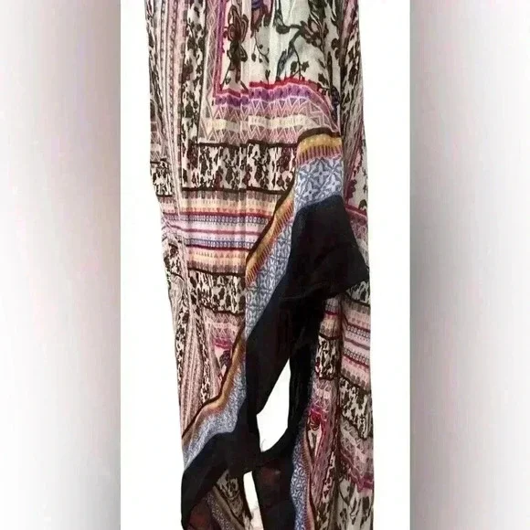 Fringe Trimmed Multi-colored Wrap/Kimono—One Size - Picture 3 of 10